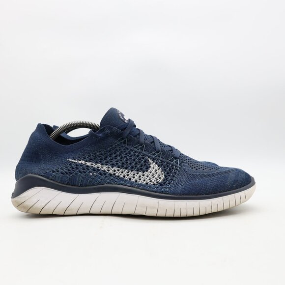 Nike Free RN Flyknit Shoes Men's 11.5 Blue White Trainer Running 942838-400 - Picture 1 of 9